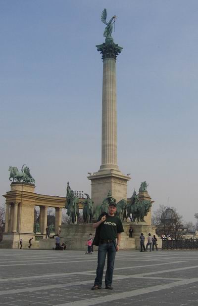 BearManiac at the Heroe's Square in Budapest, Hungary.