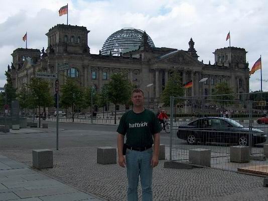 Harold in front of the Reichstag (House of Government) in Berlin, Germany.