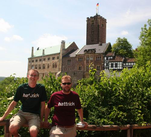 HT-Jonas and HT-Johan in front of Schloss Wartburg in Thüringen, Germany.