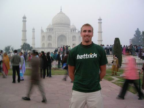 GM-Tobility in front of the Taj Mahal in Agra, India.