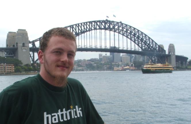 Mod-Kitto in front of Harbour Bridge in Sidney, Australia.